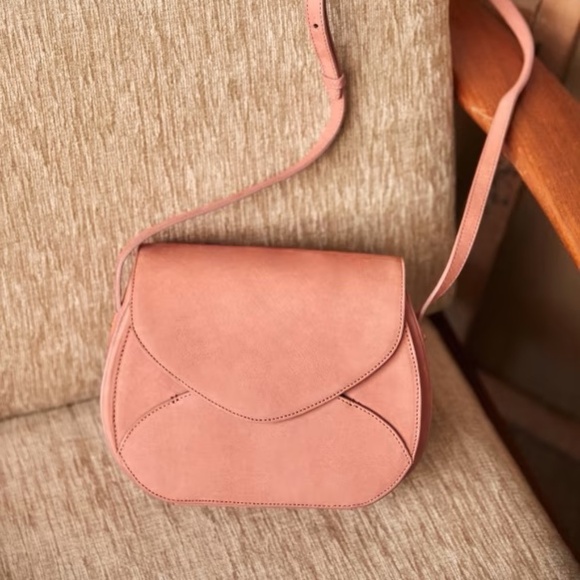NWT Sezane Olivia Blush Leather Shoulder Bag - Picture 1 of 7